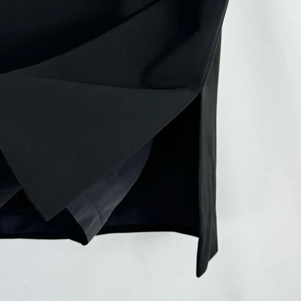 Jones New York Vintage Triacetate Pencil Straight Slit Career Skirt Size 8 Black